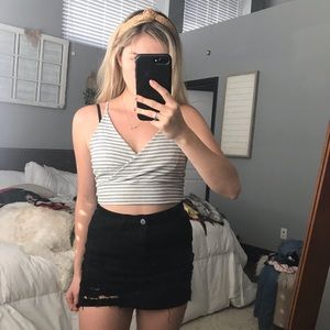 Grey and white croptop